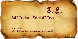 Bárdos Enciána névjegykártya